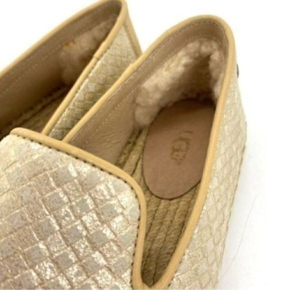 Ugg Womens Sandrinne Metallic Leather Espadrille Slip On Shoes - Picture 11 of 14